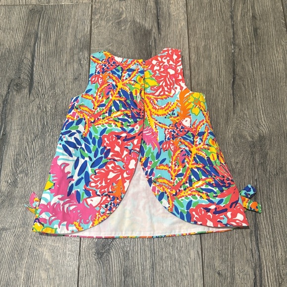 • LILLY PULITZER • Baby Girls MULTI-COLOR FLORAL Shift DRESS Pink / Orange - Picture 4 of 4